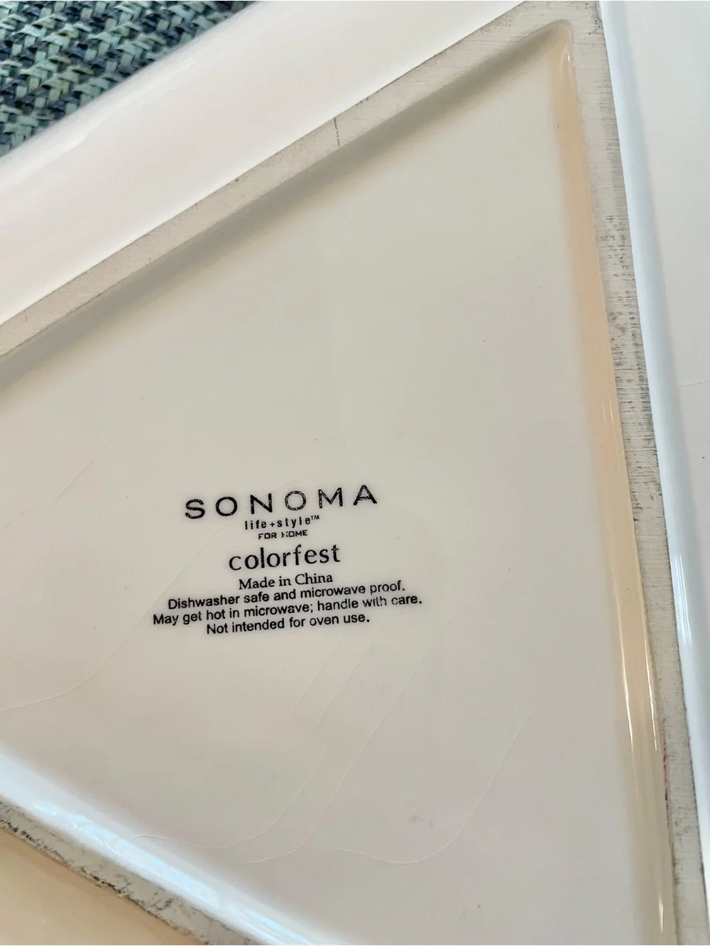 Sonoma Colorfest Triangular Ceramic Serving Platter Colorful Artsy
